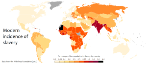 Map Showing Incidence of Slavery in 2013
